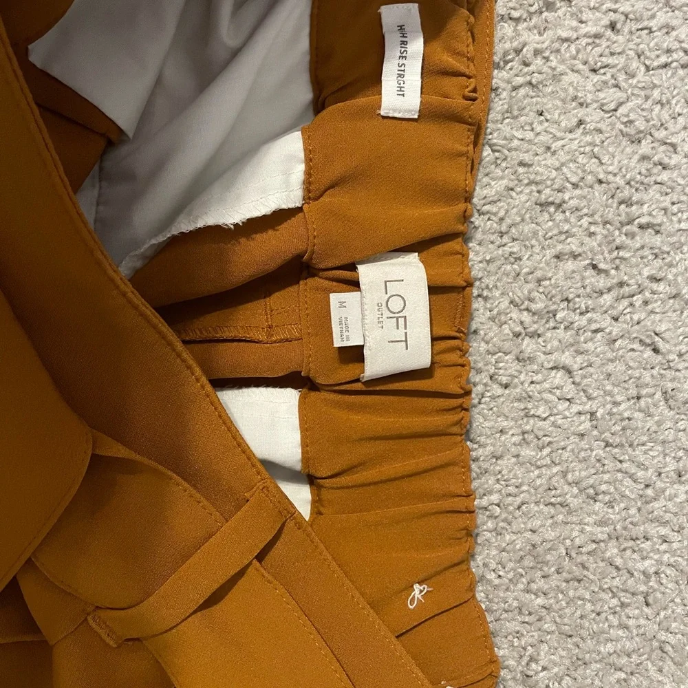 Women's Mustard Tie-Waist Pants - Picture 5 of 7